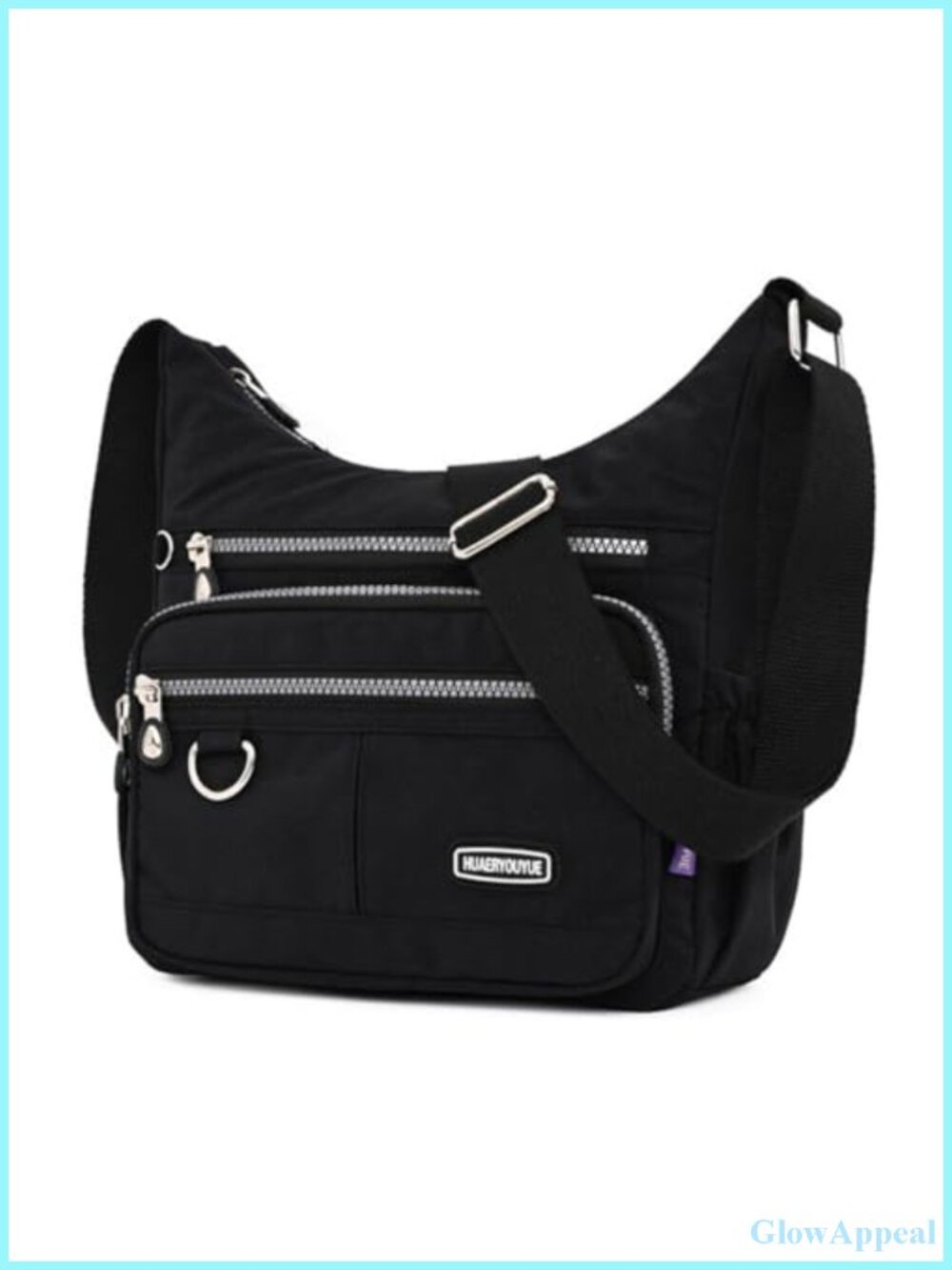 Waterproof Nylon Crossbody Bag Multi Pocket Shoulder Handbag Travel Purse